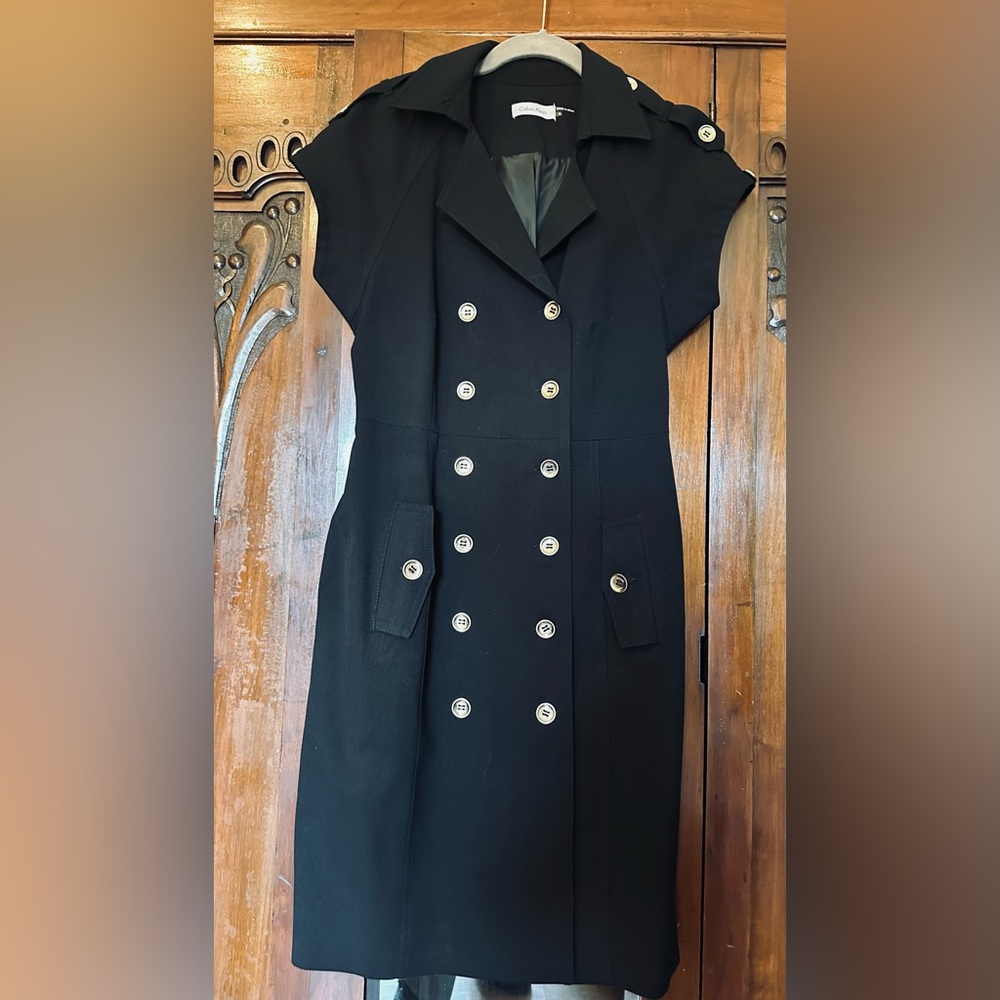 Calvin Klein Black Double-Breasted, lined Dress